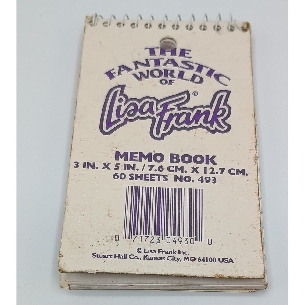 Vintage Lisa Frank 3x5" Memo Pad Notebook 57 Pages - Picture 2 of 3